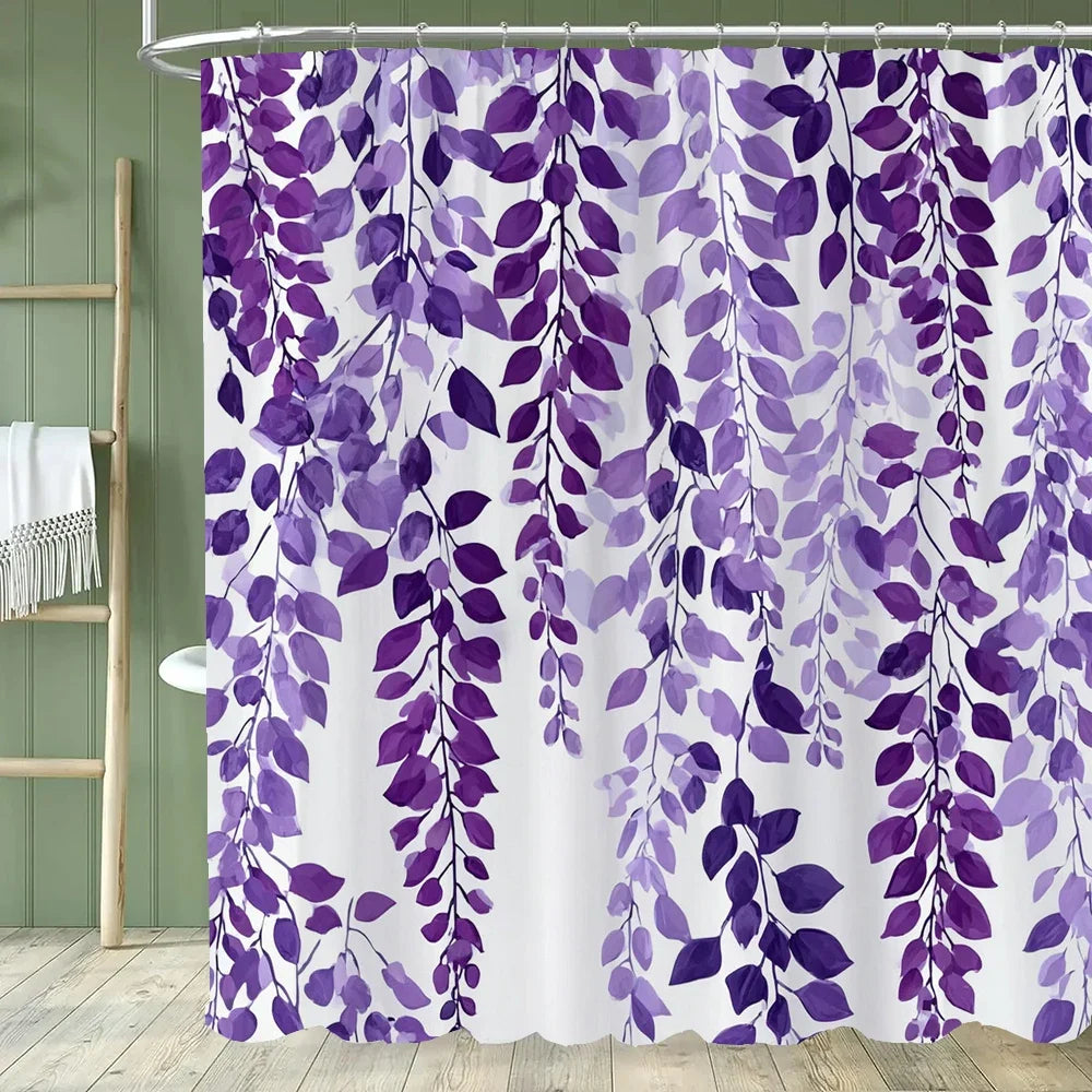 Rideau de douche glycines violettes