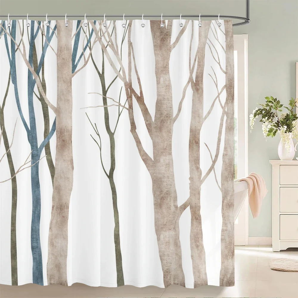 Rideau de douche arbres abstraits
