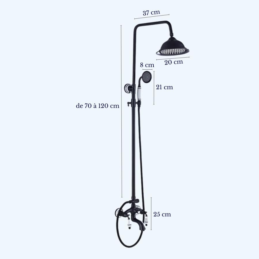 Colonne de douche noire vintage Noir