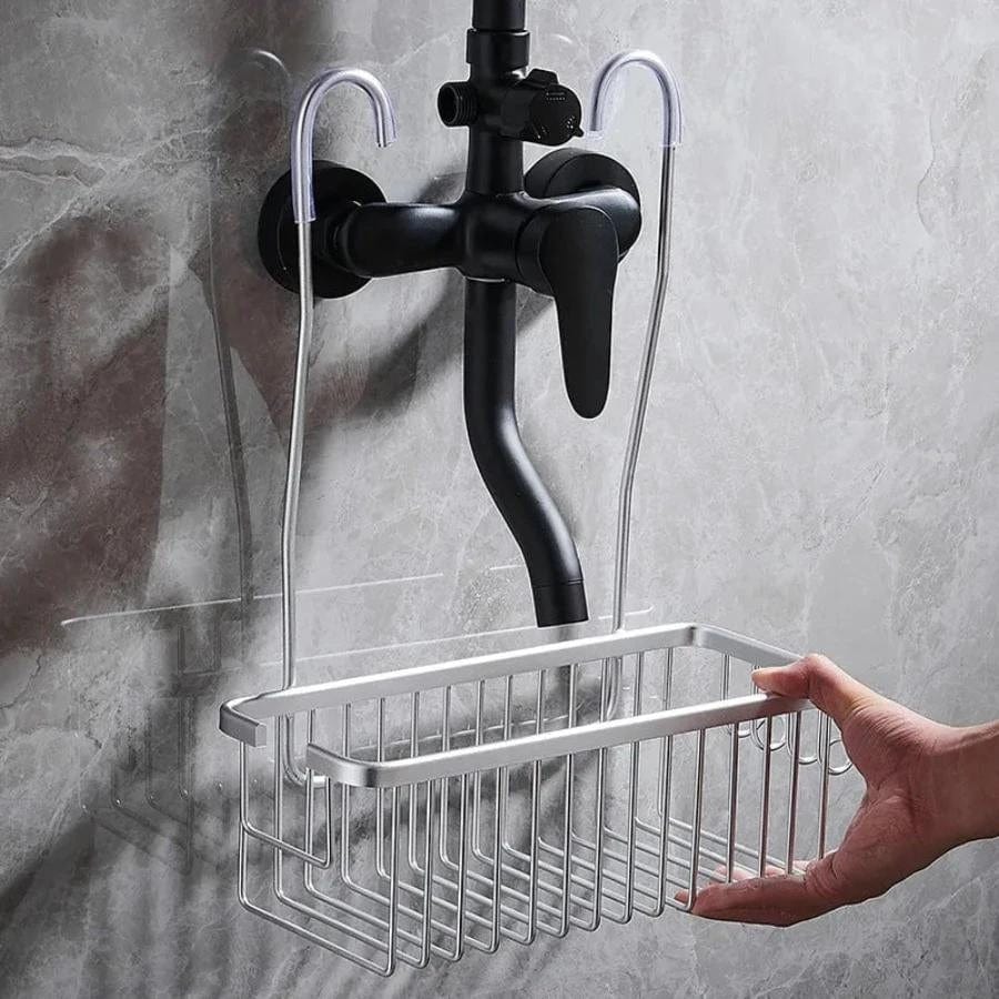 Étagère de douche à suspendre en aluminium Chrome