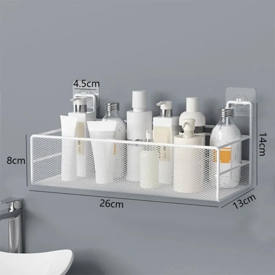 Étagère de douche design nid d'abeilles Blanc 26x13cm
