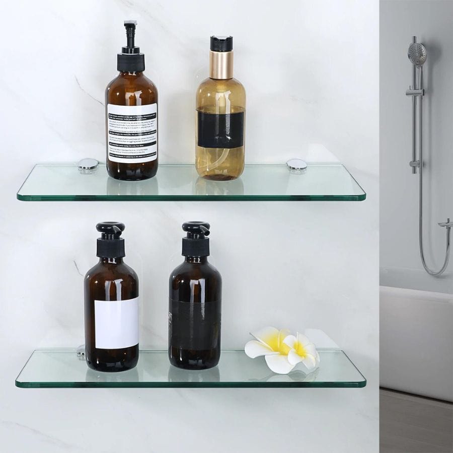 Étagère de douche en verre Transparent
