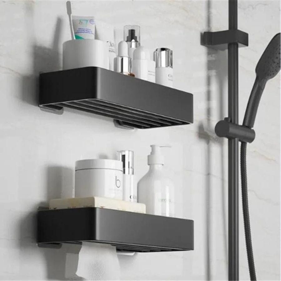Étagère de douche noire sobre Noir