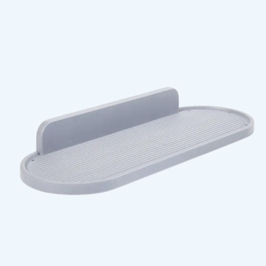 Étagère de douche plate et ovale Gris