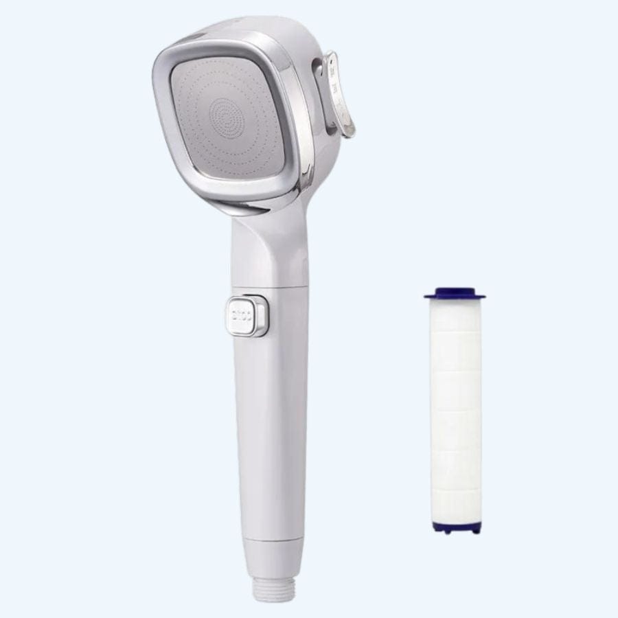Pommeau de douche carré quatre modes Blanc