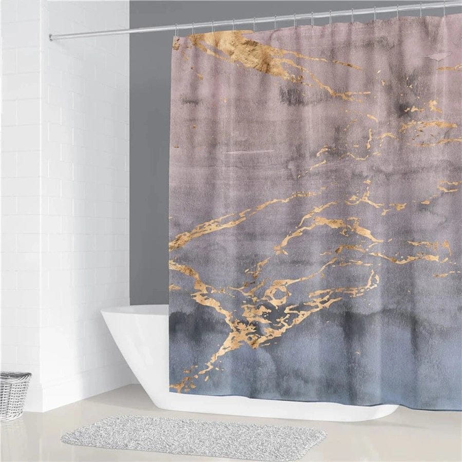 Rideau de douche chic gris / rose | Escale Douche