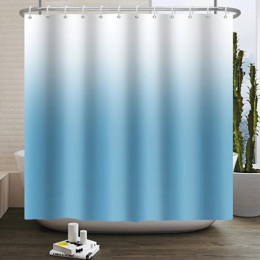 rideau de douche dégradé bleu clair | EscaleDouche