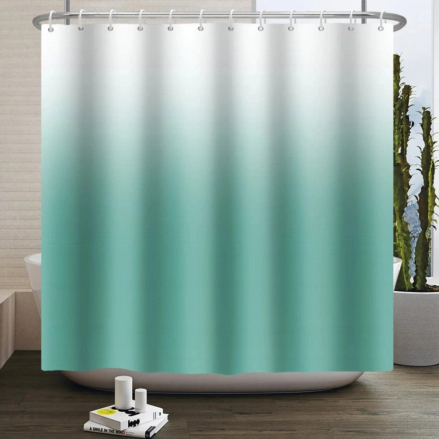 rideau de douche dégradé bleu pâle | EscaleDouche