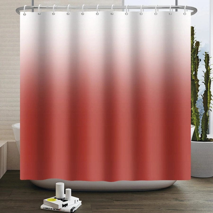 rideau de douche dégradé rouge pâle | EscaleDouche