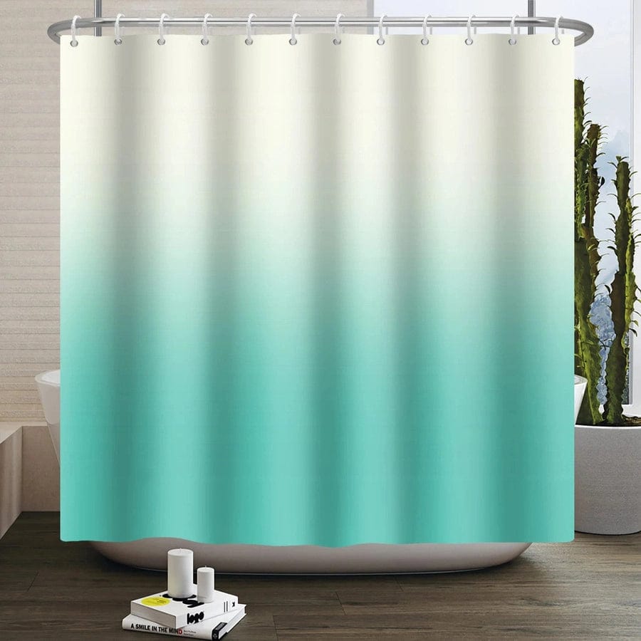 rideau de douche dégradé turquoise | EscaleDouche
