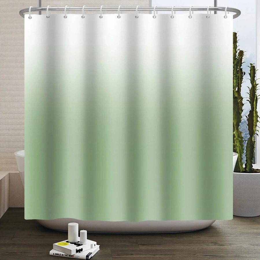 rideau de douche dégradé vert pâle | EscaleDouche