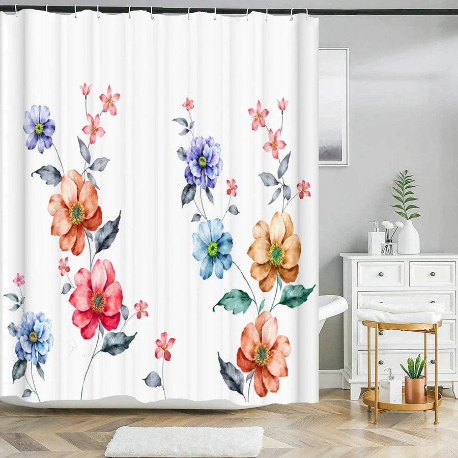 Rideau de douche fleurs multicolores | Escale Douche