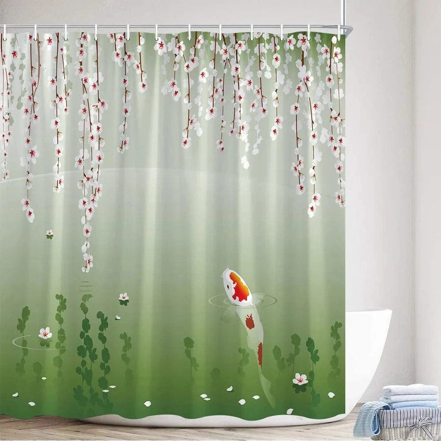Rideau de douche japonais koï | Escale Douche