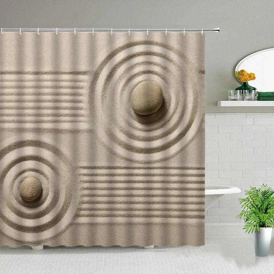 Rideau de douche zen ondulations | Escale Douche