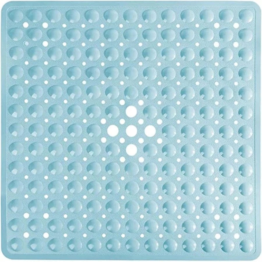 tapis de bain antidérapant carré | Escale Douche Bleu / 53cm x 53cm