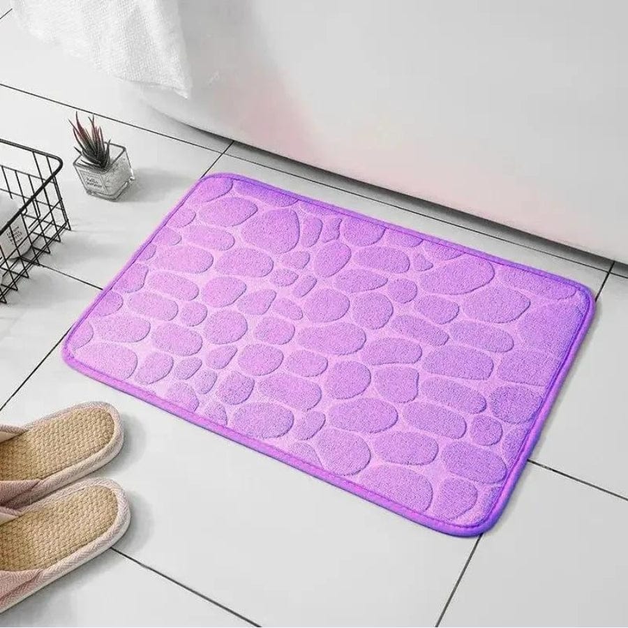 Tapis de bain design galets | Escale Douche Violet / 40cm x 60cm