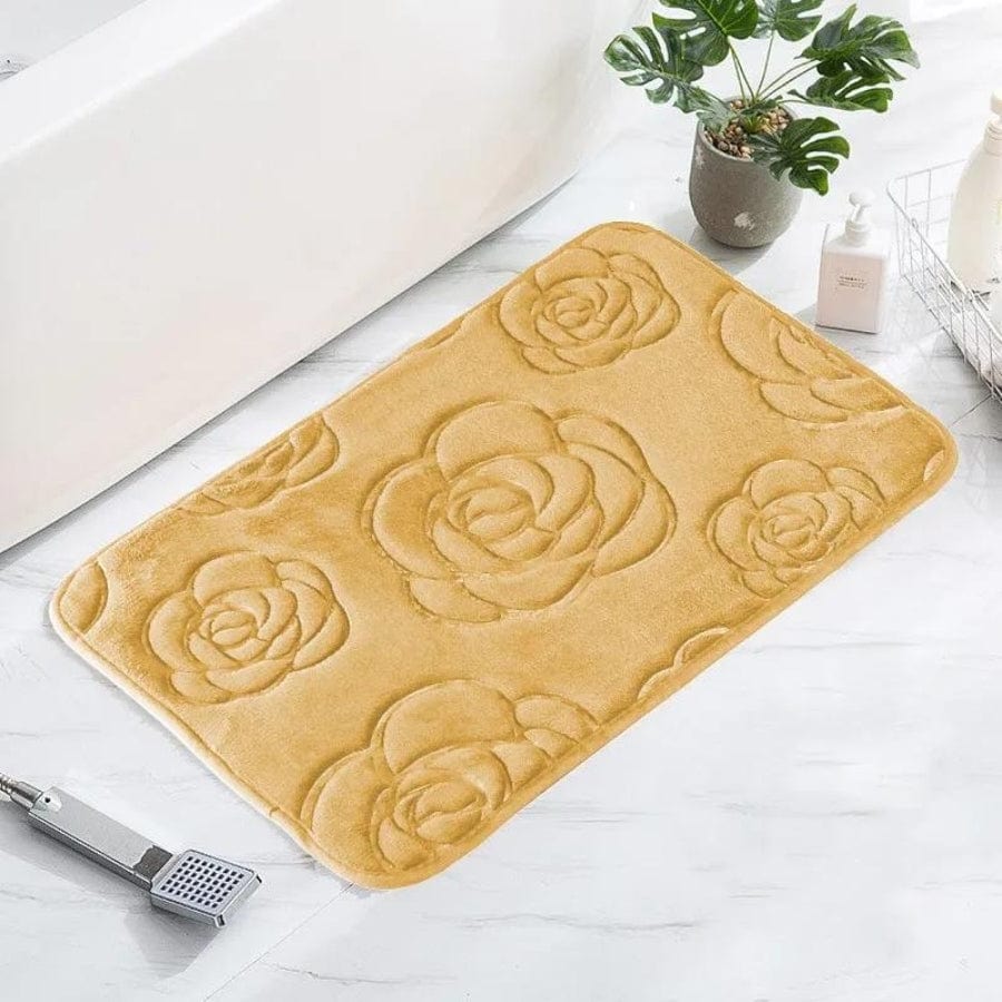 Tapis de bain design rosier