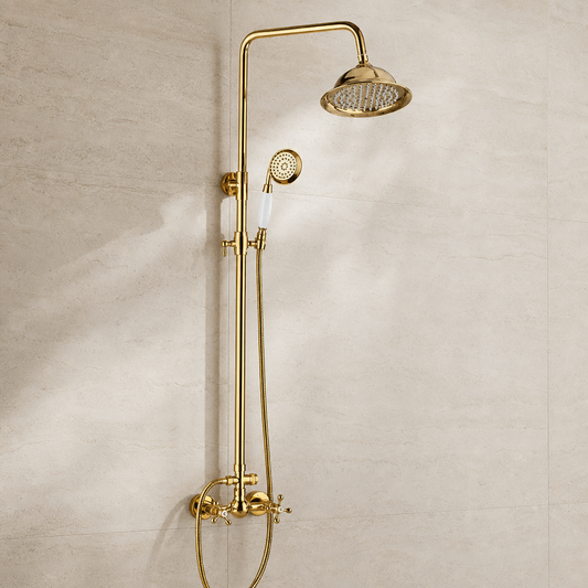 Colonne de douche dorée vintage Doré