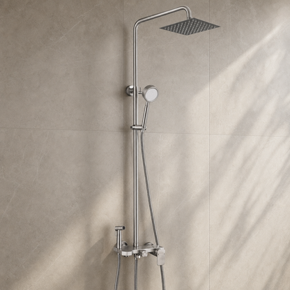 Colonne de douche en inox brossé Inox brossé
