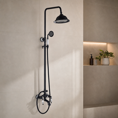 Colonne de douche noire vintage  Noir