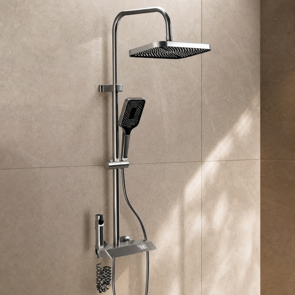 Colonne de douche mitigeur thermostatique style piano