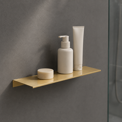 Étagère de douche dorée brossée