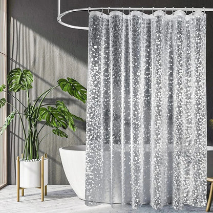 Rideau de douche transparent effet galets
