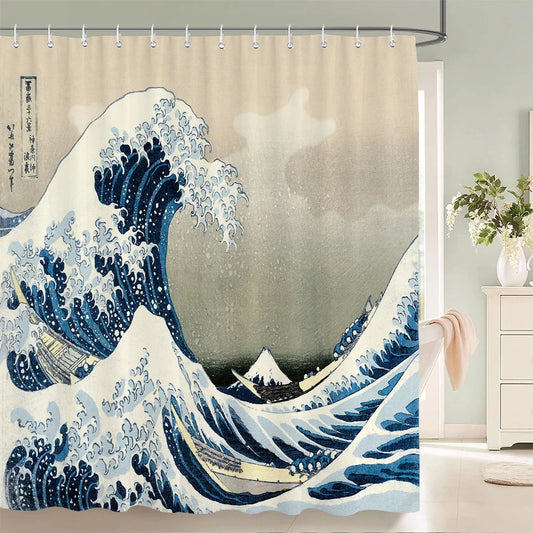 Rideau de douche vague de Kanagawa