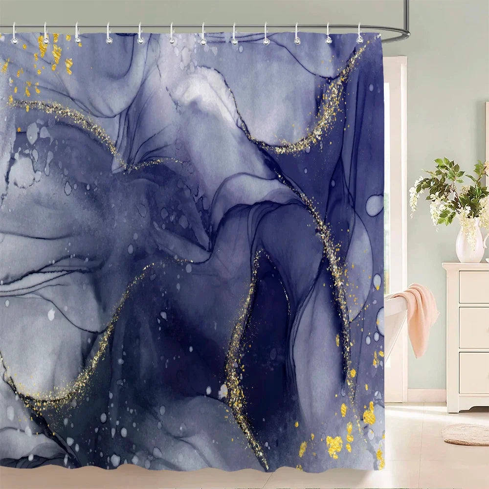 Rideau de douche encre fluide violet nuit