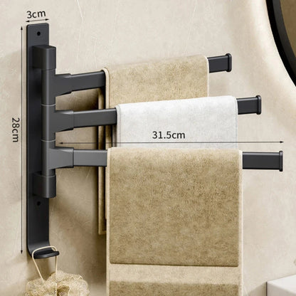 Porte-serviettes rotatif noir | Escale Douche