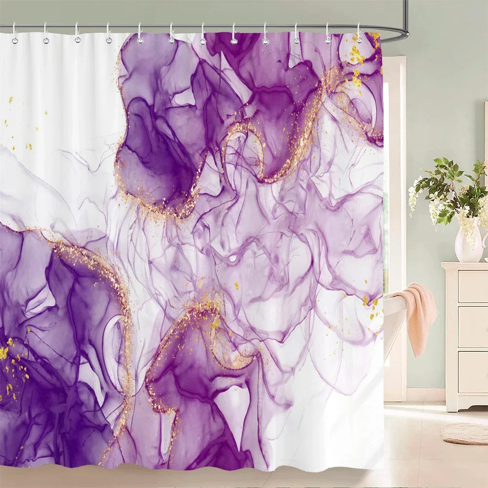 Rideau de douche encre fluide violette