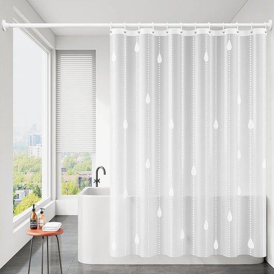 Rideau de douche transparent effet gouttes de pluie