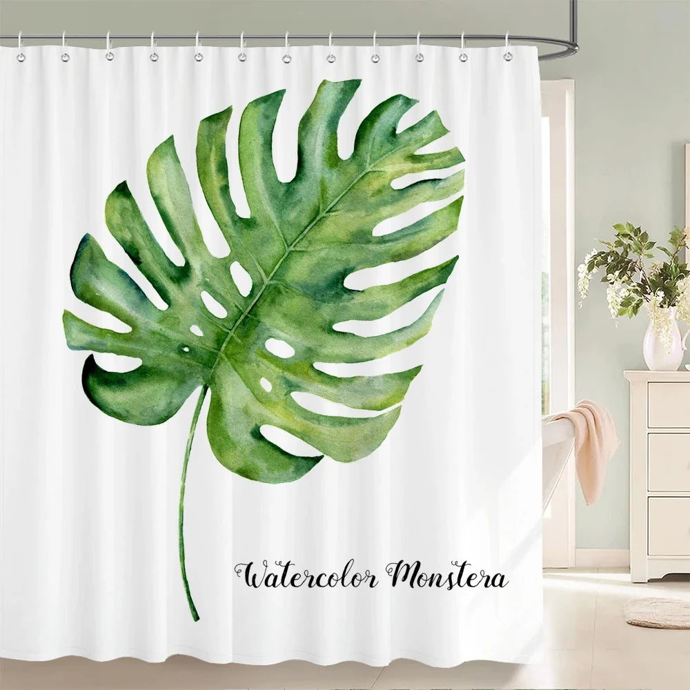 Rideau de douche feuille de monstera
