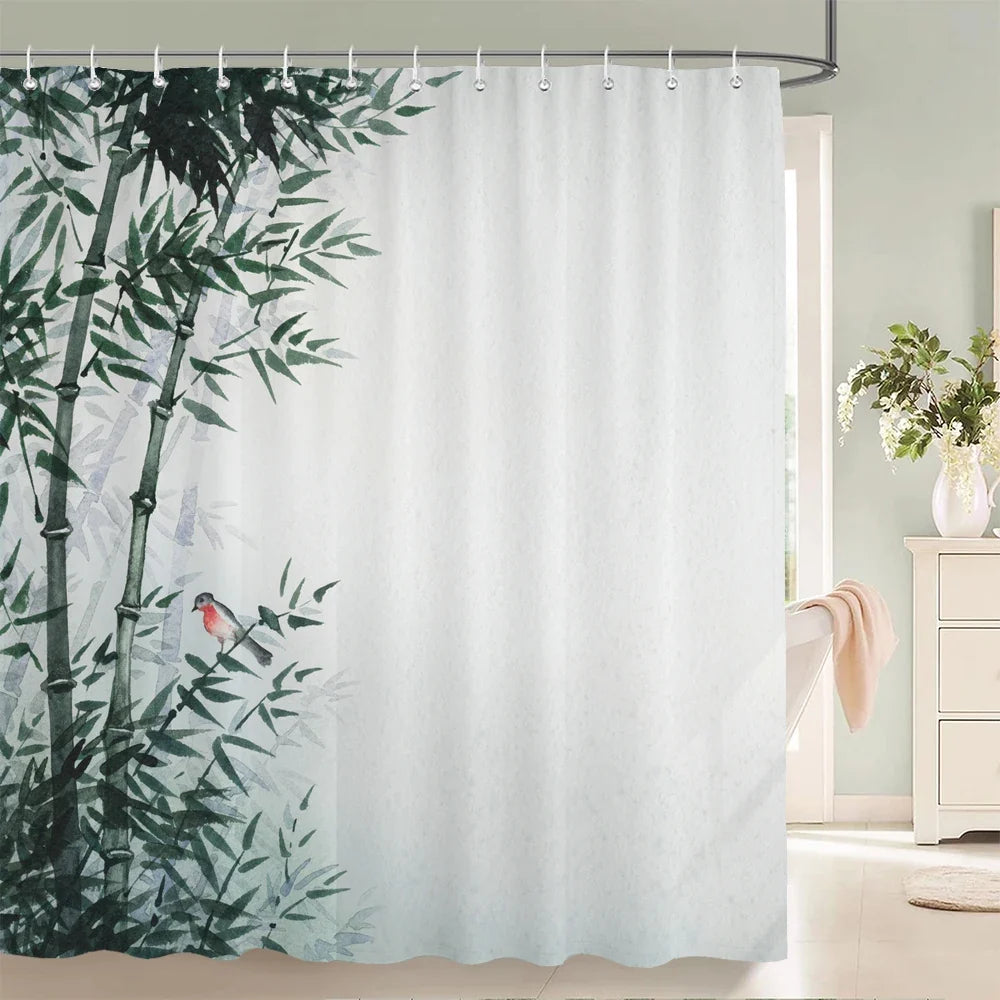 Rideau de douche bambou minimaliste