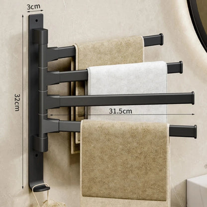 Porte-serviettes rotatif noir | Escale Douche