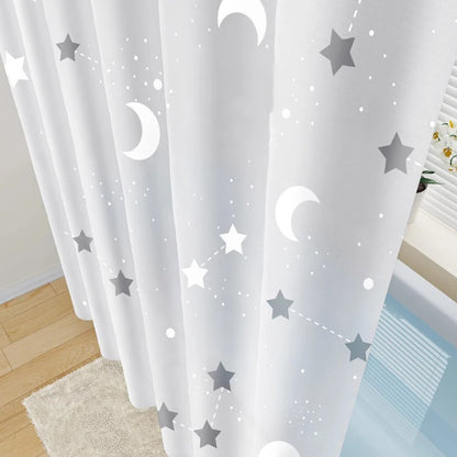 Rideau de douche transparent lune et étoiles