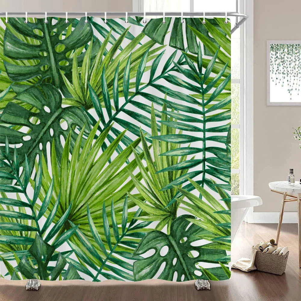 Rideau de douche feuilles de monstera
