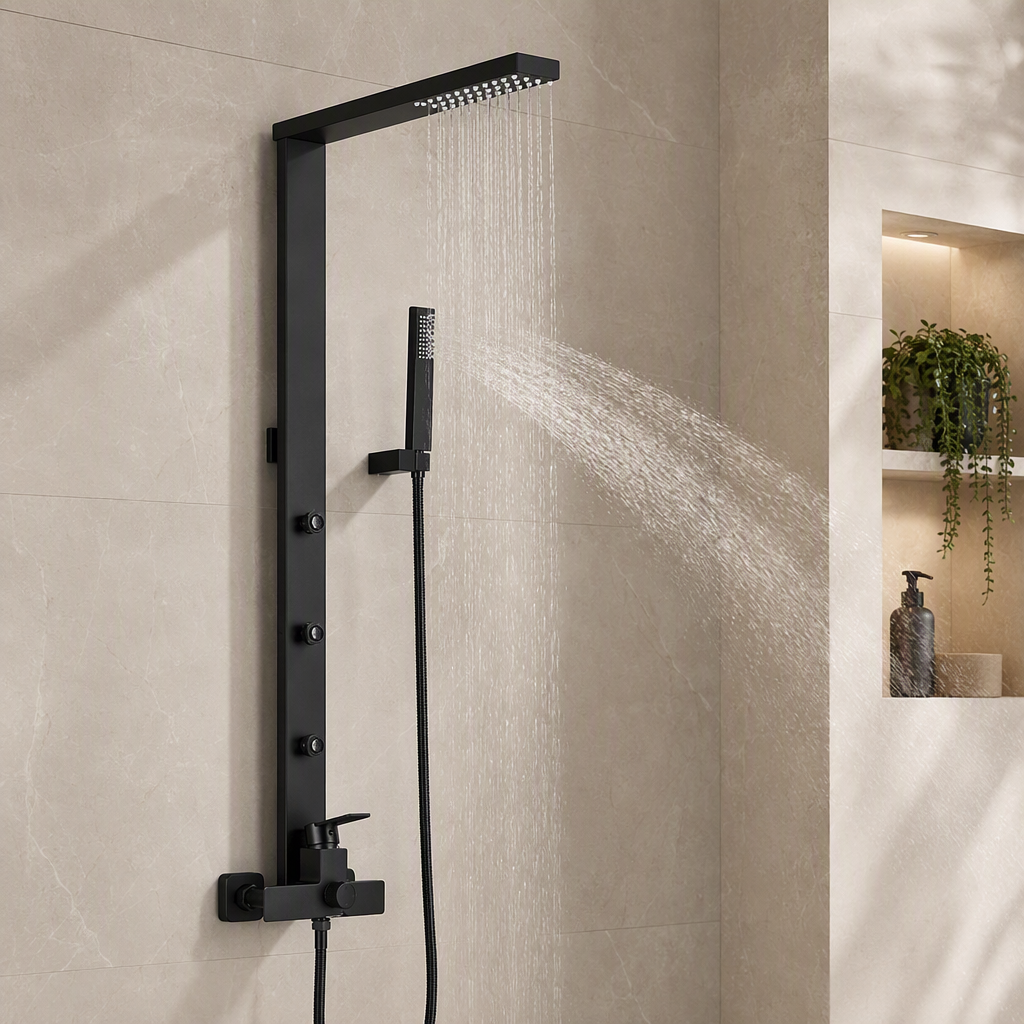 Colonne de douche hydromassante Noir