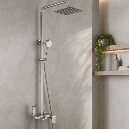 Colonne de douche en inox brossé Inox brossé