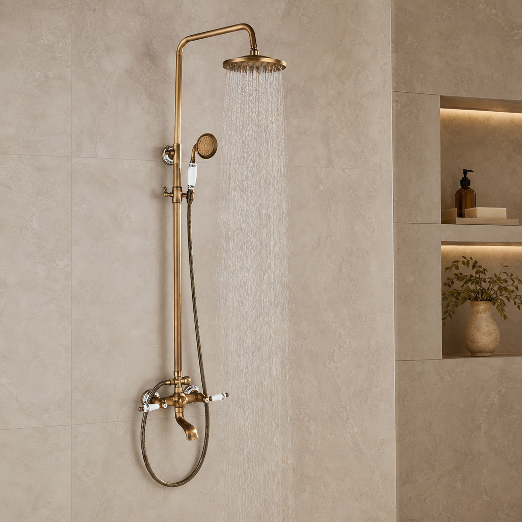 Colonne de douche vintage Bronze brossé