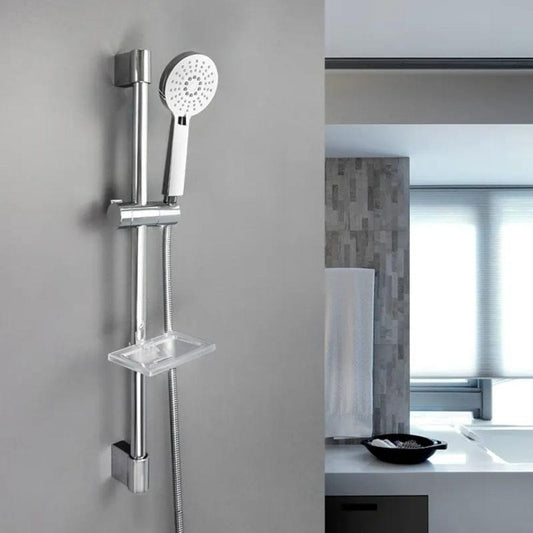 Barre de douche avec porte savon Chrome