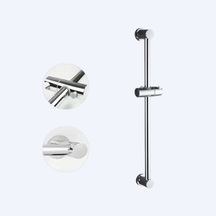 Barre de douche ronde en inox poli Chrome