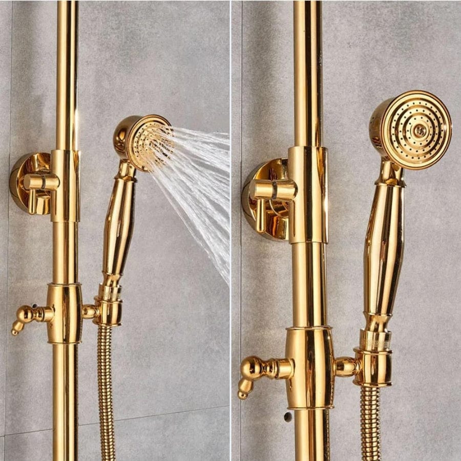 Colonne de douche dorée vintage Doré