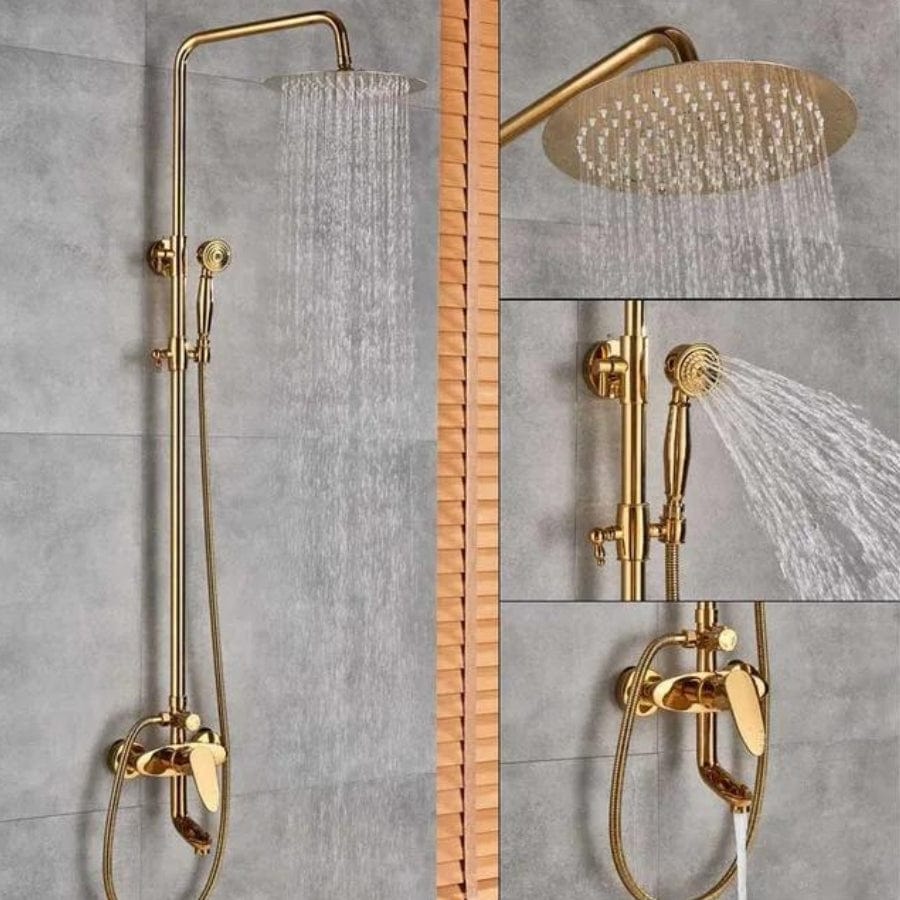 Colonne de douche dorée vintage Doré