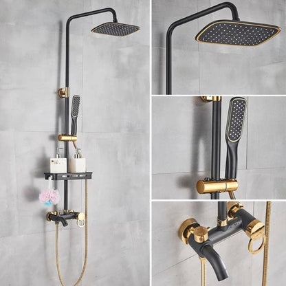 Colonne de douche noire et dorée