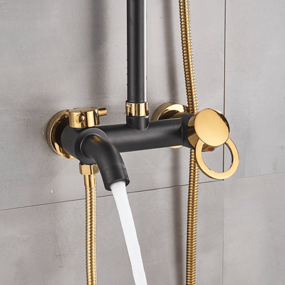 Colonne de douche noire et dorée Noir et doré