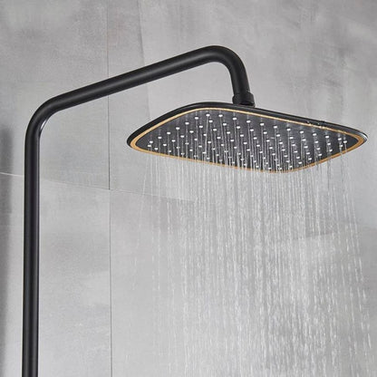 Colonne de douche noire et dorée Noir et doré