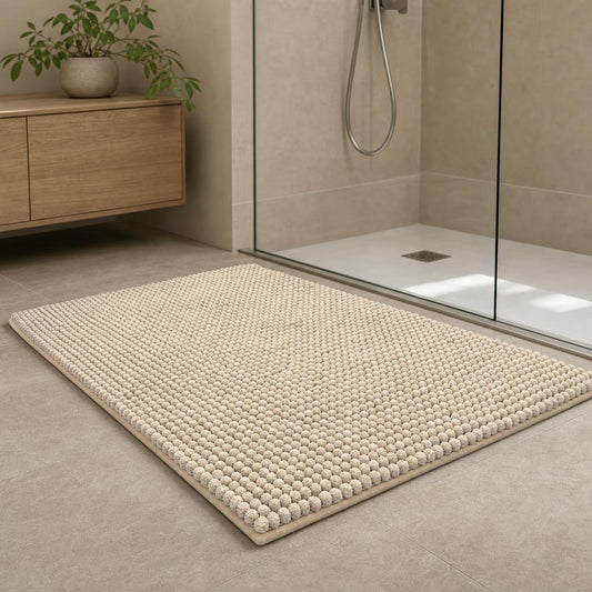 Tapis de bain ultra absorbant | Escale Douche Crème / 40cm x 60cm