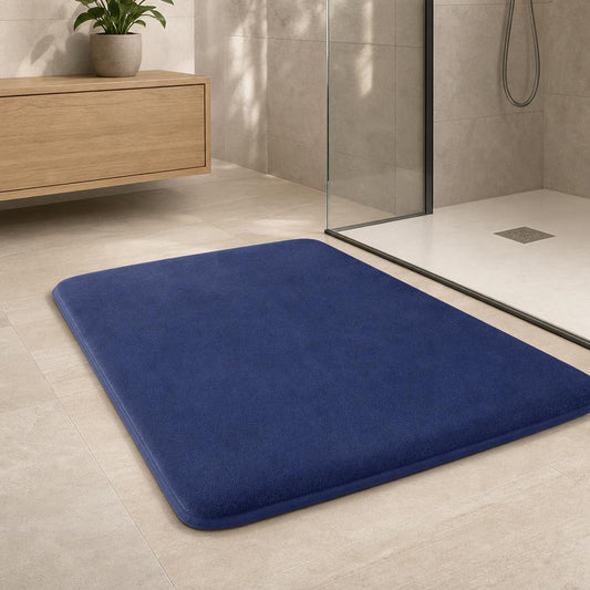 Tapis de bain ultra doux | Escale Douche Bleu / 50cm x 120cm