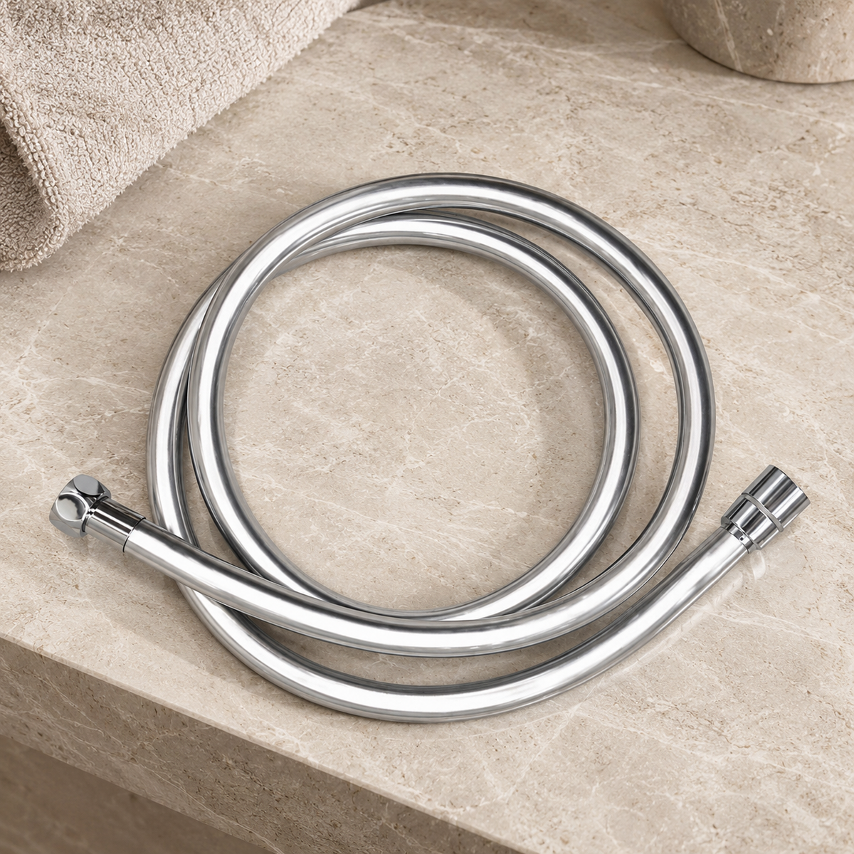 Flexible de douche en PVC chromé Chrome